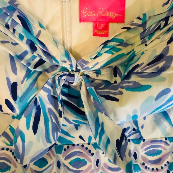 Lilly Pulitzer Blue and Pink Patterned Midi Dress - Picture 2 of 5